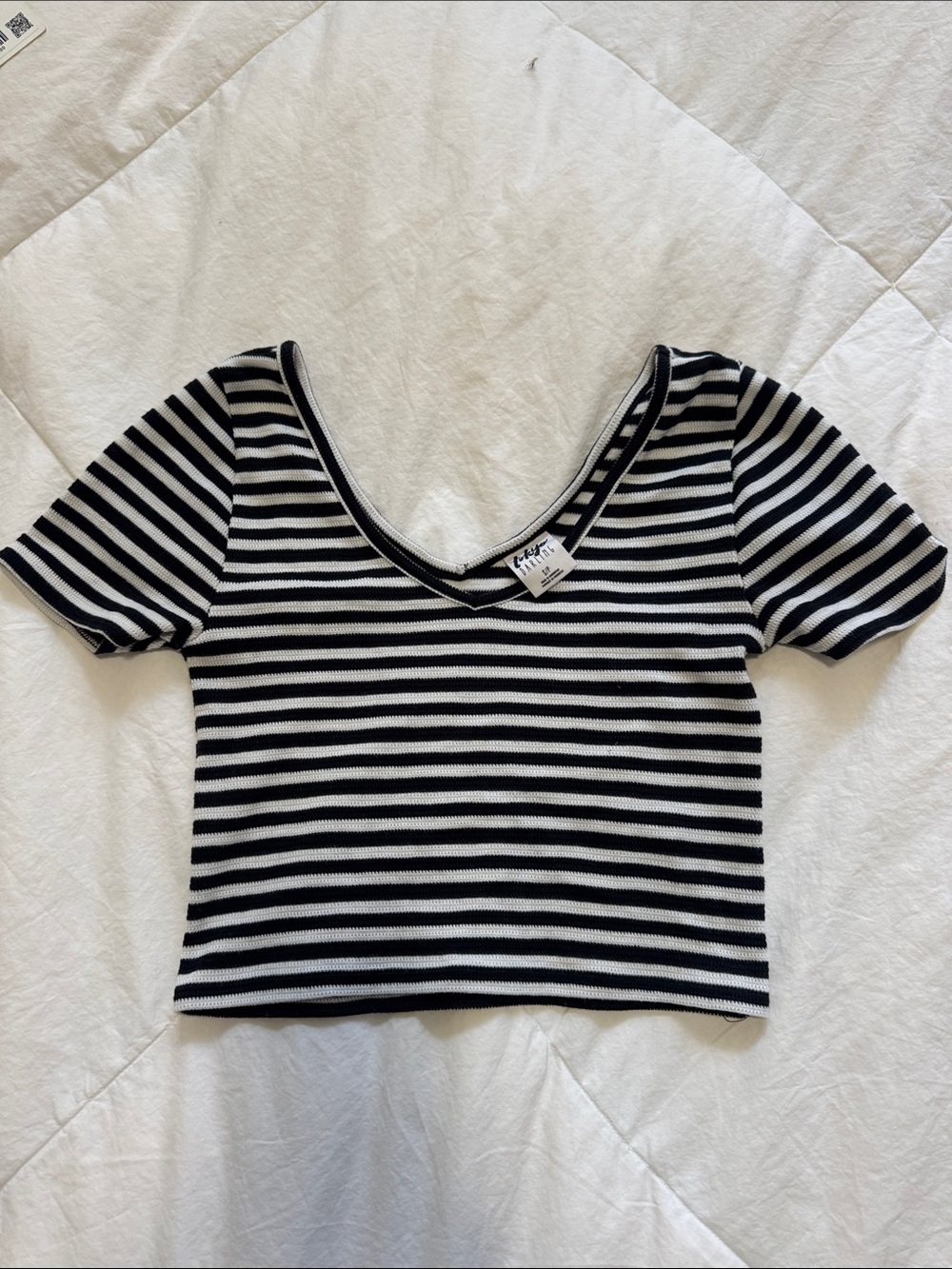 Tokyo Darling Striped V-Neck Crop Top